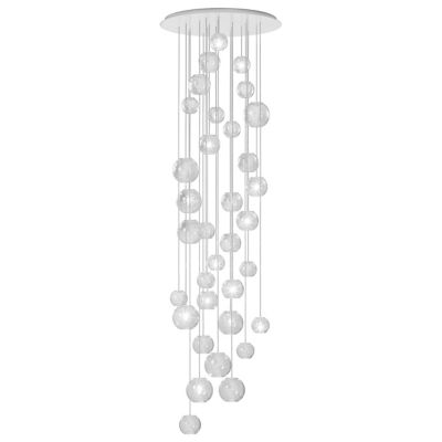 Vistosi Oto SP Rain Circle Chandelier - Color: White - Size: 12 light - OTO