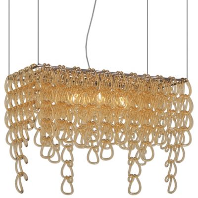 Vistosi Minigiogali Rectangular Linear Chandelier - Color: Amber - Size: 3 