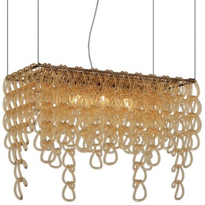 Vistosi Minigiogali Rectangular Linear Chandelier - Color: Amber - Size: 3 