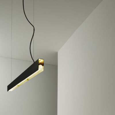 Vesoi U Brass LED Linear Chandelier Light - Color: Black - Size: 43 In - so