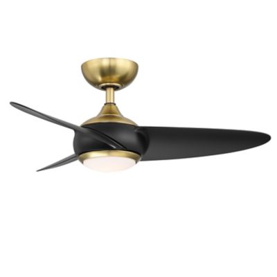 WAC Lighting Loft LED Smart Ceiling Fan - Color: Brass - Blade Color: Black - F-094L-SB/MB