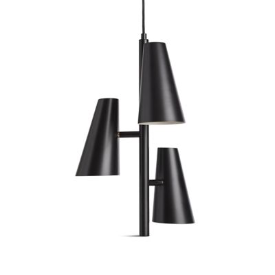 Woud Cono Trio Pendant Light - Color: Black - Size: 3 light - 139324