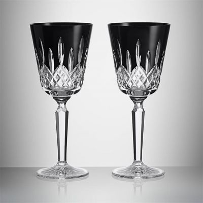 Waterford Lismore Black Goblet Glass Set of 2 in Clear, Size: 13 Oz