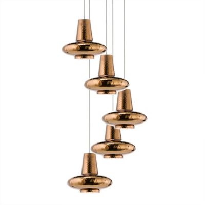 Zafferano America Romeo&Giulietta 5-Light Multi-Light Metallic Pendant Ligh