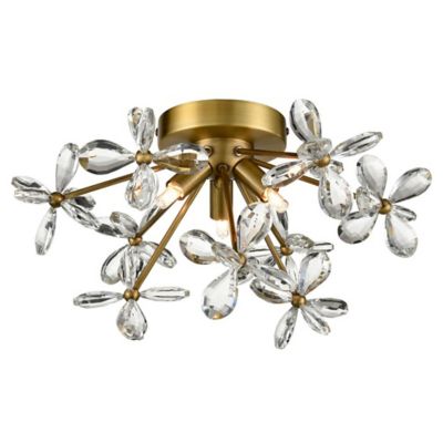 Zeev Lighting Adelle Flushmount Light - Color: Brass - Size: 3 light - FM60