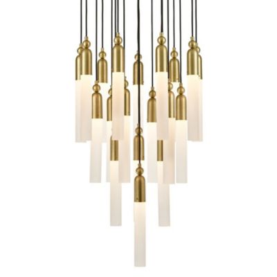 Zeev Lighting Fusion Multi Light Pendant - Color: White - Size: 19 light - 