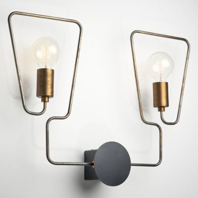 ZVA2396596 Zava A-Shade Double Wall Sconce - Color: Brass - Z sku ZVA2396596