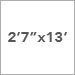 2 ft 7 in x 13 ft