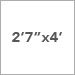 2 ft 7 in x 4 ft