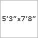 5 ft 3 in x 7 ft 8 in