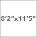 8 ft 2 in x 11 ft 5 in