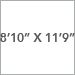 8 ft 10 in x 11 ft 9 in