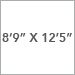 8 ft 9 in x 12 ft 5 in