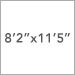 8 ft 2 in x 11 ft 5 in