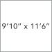 9 ft 10 in x 11 ft 6 in