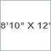 8 ft 10 in x 12 ft