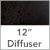 12in. Diffuser / Black Fabric Shades