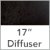 17in. Diffuser / Black Fabric Shades