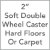 2-In. Soft Double Wheel Caster, Hard Floors Or Carpet,