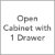 Open Cabinet with 1 Drawer