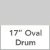 17 in. Oval Drum / Light Grey