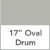 17 in. Oval Drum / Medium Grey