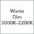 Warm Dim 3000K-2200K