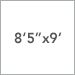 8 ft 5 in x 9 ft