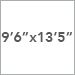 9 ft 6 in x 13 ft 5 in