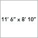 11 ft 6 in x 8 ft 10 in