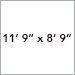11 ft 9 in x 8 ft 9 in