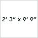 2 ft 3 in x 9 ft 9 In