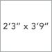2 ft 3 in x 3 ft 9 in