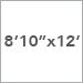 8 ft 10 in x 12 ft