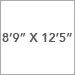 8 ft 9 in x 12 ft 5 in