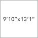 9 ft 10 in x 13 ft 1 in
