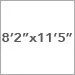 8 ft 2 in x 11 ft 5 in