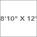 8 ft 10 in x 12 ft