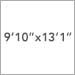 9 ft 10 in x 13 ft 1 in