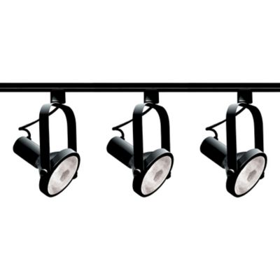 Satco Lighting PAR30 Gimbal Ring 3 Light Track Kit - Color: Black - TK317