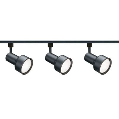 Satco Lighting R30 Step Cylinder 3 Light Track Kit - Color: Black - TK321