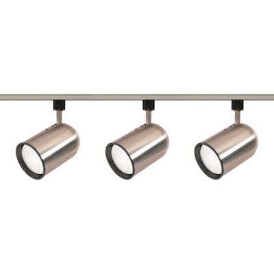 Satco Lighting R30 Bullet Cylinder 3 Light Track Kit - Color: Nickel - TK34