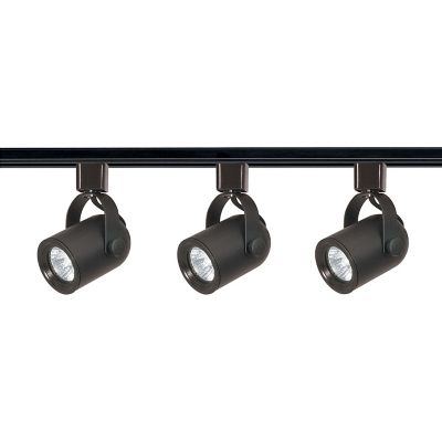 Satco Lighting MR16 Roundback 3 Light Track Kit - Color: Black - TK349