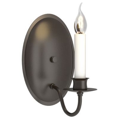 Hubbardton Forge Single Light On Oval Back Wall Sconce - Color: Bronze - Si