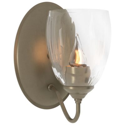 Hubbardton Forge Simple Lines Single Wall Sconce with Water Glass - Color: 