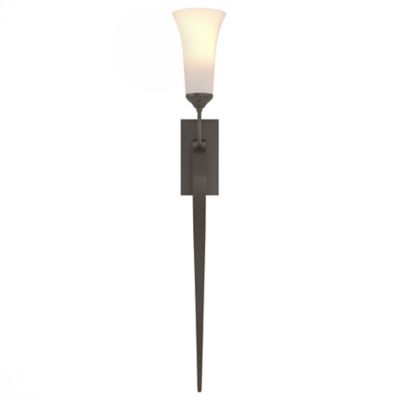 Hubbardton Forge Sweeping Taper Wall Sconce With Glass - Color: Bronze - Si