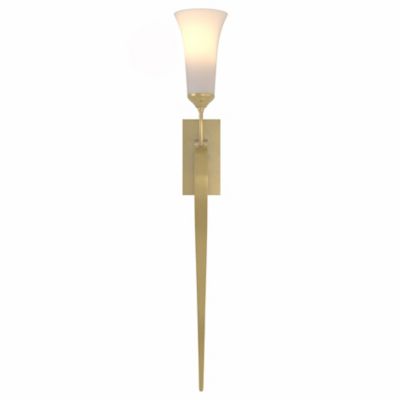 Hubbardton Forge Sweeping Taper Wall Sconce With Glass - Color: Brass - Siz