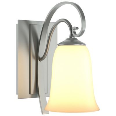 Hubbardton Forge Scroll Single Line Wall Sconce with Glass - Color: Polishe