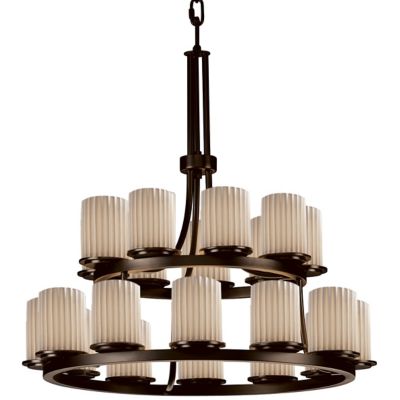 Justice Design Group Limoges Dakota 2-Tier Ring Chandelier - Color: Cream -