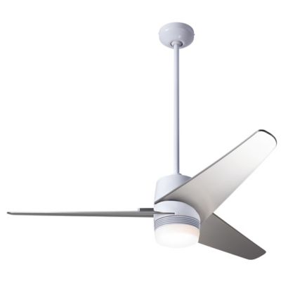 Modern Fan Company Velo Ceiling Fan - Color: White - Blade Color: Nickel - 